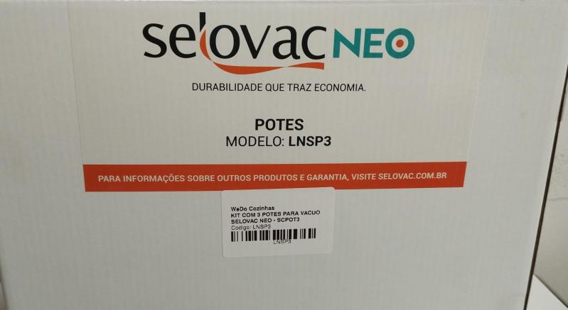 KIT COM 3 POTES PARA VACUO SELOVAC NEO - SCPOT3