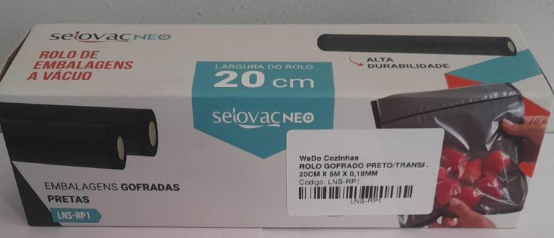 ROLO GOFRADO PRETO/TRANSP. 20CM X 5M X 0,18MM CAIXA