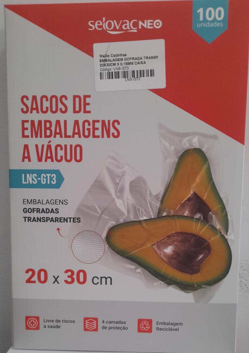 EMBALAGEM GOFRADA TRANSP. 20X30CM X 0,16MM CAIXA C/100