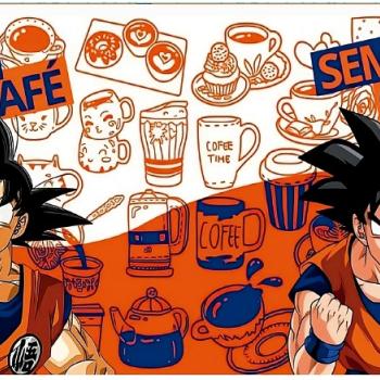 CANECA PORCELANA DRAGON BALL GOKU COM CAFE SEM CAFE
