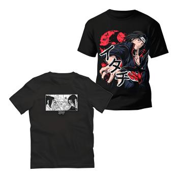 CAMISA ADULTO NARUTO ITACHI E SASUKE BLOOD UZI FT VS