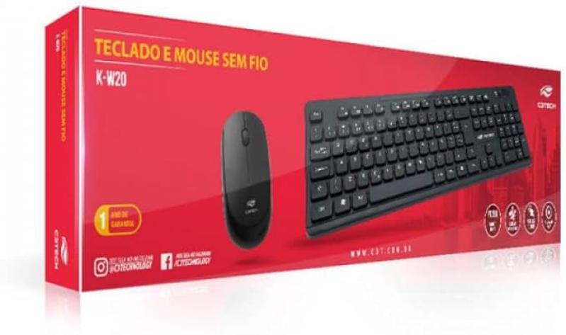 KIT TECLADO E MOUSE SEM FIO K-W20BK C3TECH