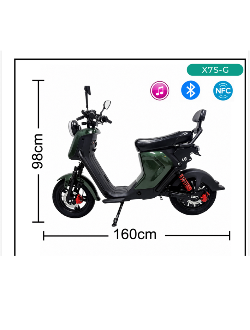 SCOOTER ELÉTRICA STARMEGA X7S-G – 1000W VERDE