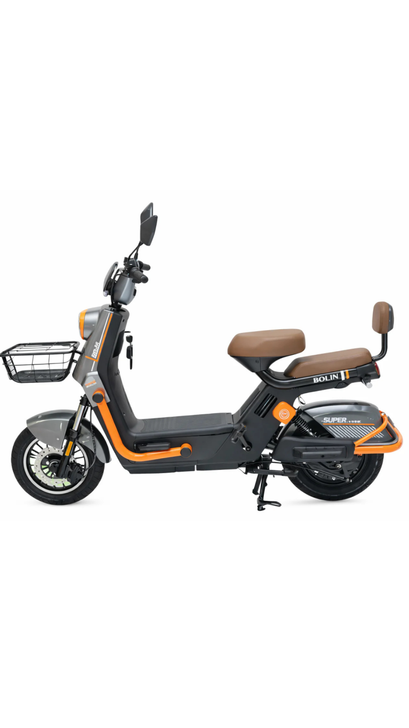 BICICLETA ELÉTRICA SCOOTER BIVOLT BOLIN 1958 800W AUTOPROPELIDO LARANJA