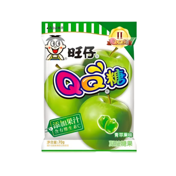 WANT WANT QQ BALA DE GOMA SABOR MAÇA VERDE 70G