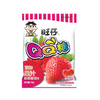 WANT WANT QQ BALA DE GOMA SABOR MORANGO 70G