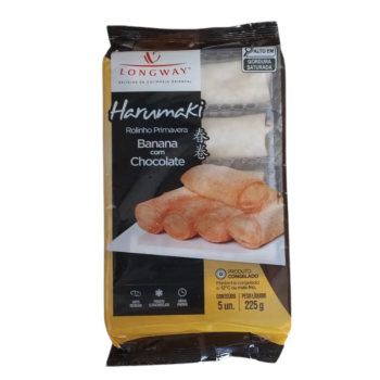 ROLINHO PRIMAVERA (HARUMAKI) LONGWAY BANANA COM CHOCOLATE 225 GRAMAS