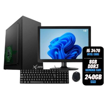 COMPUTADOR COMPLETO 1155 HOME I5 3470 DDR3 8GB SSD 240GB + MOUSE + TECLADO + MONITOR 19 XLINNE