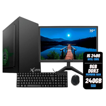 COMPUTADOR COMPLETO 1155 HOME I5 2400 DDR3 8GB SSD 240GB + MOUSE + TECLADO + MONITOR 19 XLINNE