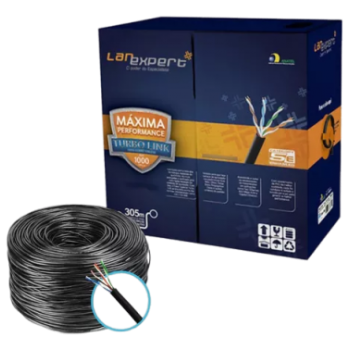 CABO REDE 4P CAT5E 100% COBRE  LAN EXPERT 1METRO