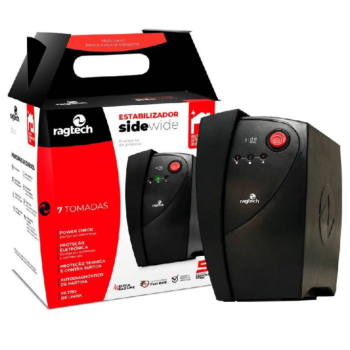 ESTABILIZADOR 1000VA BIV ENT 115/220V SAIDA 115V SIDE WIDE SWE 1000 BI BLACK RAGTECH