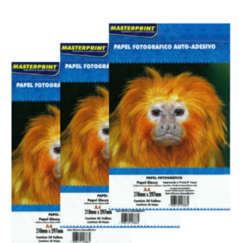 Papel Fotografico Adesivo 130g Foto A4 150 Fls  Glossy Brilho Cor Branco