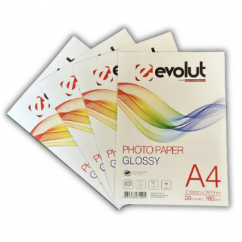 PAPEL FOTOGRAFICO GLOSSY EVOLUT 180G