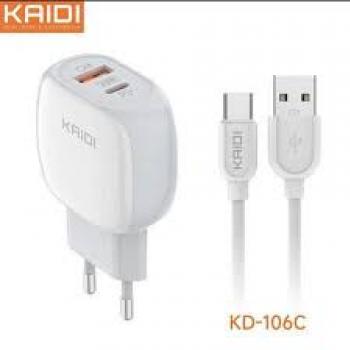 Carregador tipo:C kaidi 20w- kd 106c #