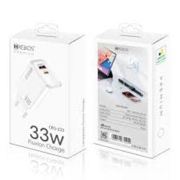 Carregador p/ Celular 33w - Tipoc /c  HREBOS 233C #