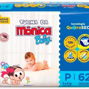 FRALDA TURMA DA MONICA BABY MEGA P 62 UN