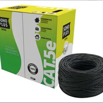 Cabo De Rede Cat.5e U/Utp 24AWGX4P Cmx Preto Rohs Sohoplus