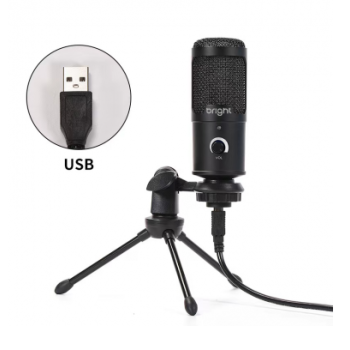 MICROFONE STREAMER DE MESA RGB USB BRIGHT