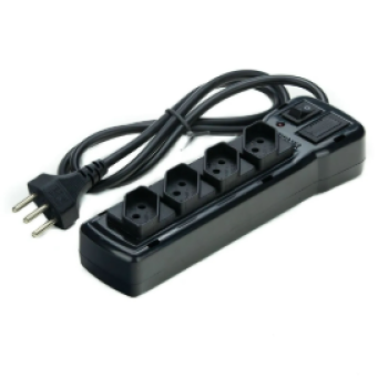 Filtro De Linha 4T Preto Fusivel EletroDrap