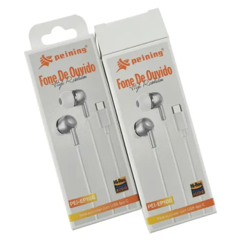 Fone Intra-Auricular Com Fio Tipo-C 1.2m EP108 Peining