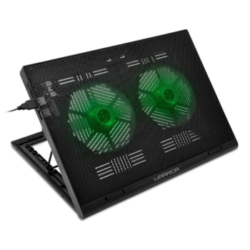 SUPORTE PARA NOTEBOOK GAMER COM 2 COOLERS E LED AC26 WARRIOR
