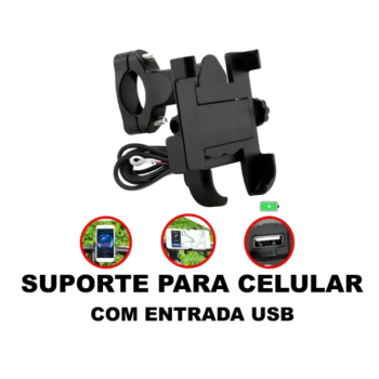 Suporte Celular Para Moto/Bicicleta Com Usb -12379 Inova