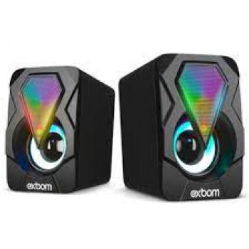 CAIXA DE SOM COM FIO P2 + USB RGB (LEY-1877) LEHMOX