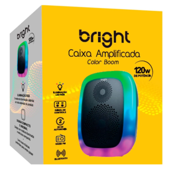 CAIXA DE SOM AMPLIFICADA 120W C13 WIRELESS/FM/USB/SD BRIGHT