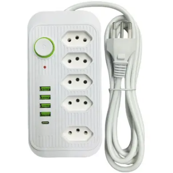 Filtro De Linha 5T 4xUsb 1xTipo-c Branco ChaveReset -5605 Onex