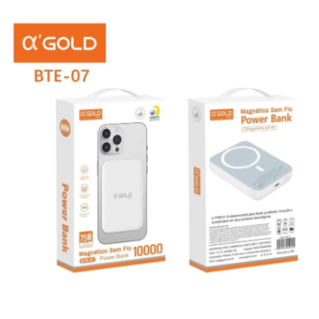 Power Bank 10.000 Mah 15w Induçao 7.5w -07B A'Gold