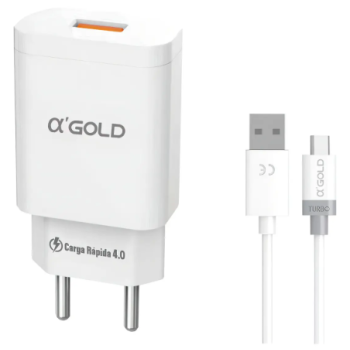Carregador De Celular Tipo-C 30w Fonte Usb Cabo 1m CA27-3 A'Gold