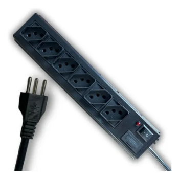 Filtro De Linha 6T Preto Fusivel EletroDrap
