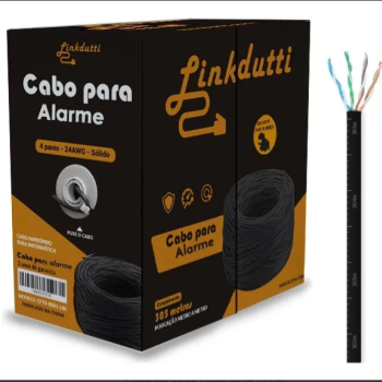 Cabo De Rede/Alarme 0,51mm 4x24 Preto 168149 Linkdutti