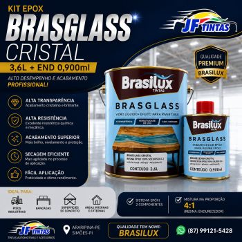 KIT RESINA EPOX BRASGLASS CRISTAL KIT 3,6 LT END 0,900LT BRASILUX??