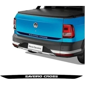 ADESIVO TAMPA TRAZEIRA SAVEIRO CROSS 19 PAPEL TRANSPARENTE COR PRETO