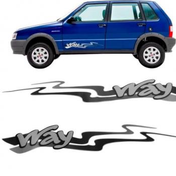 KIT ADESIVO Uno Way /12 AD. Branco 2 PORTAS/RE. COR CINZA.