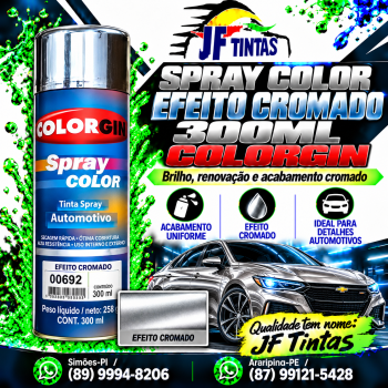 SPRAY COLOR EFEITO CROMADO 300ML COLORGIN.