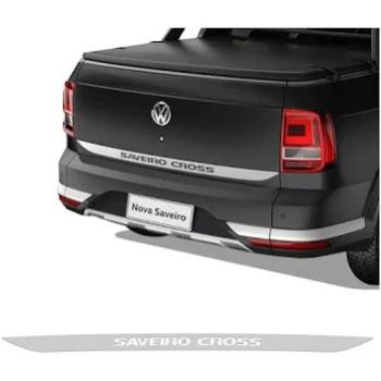 ADESIVO TAMPA TRAZEIRA SAVEIRO CROSS 19 PAPEL TRANSPARENTE COR PRATA