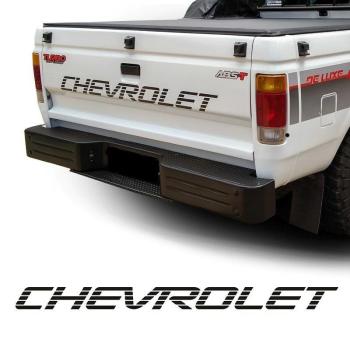 ADESIVO NOME CHEVROLET TRAZEIRO D-20 PAP. TRANSPARENTE  COR PRETO***