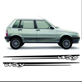 KIT ADESIVO Uno Way / GRANDE 2008 4 P AD. Branco 2 PORTAS/RE. COR CINZA  SPORT INOX