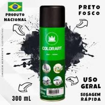 SPRAY PRETO FOSCO 300ml COLORART.