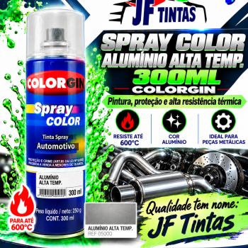 SPRAY COLOR ALUMINHO ALTA TEMP. 300ML COLORGIM