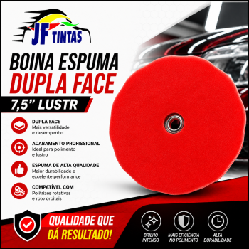 BOINA ESPUMA DUPLA FACE 7,5  LUSTRO VERMELHA
