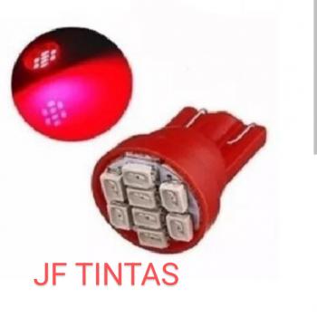 lampada LED Pingo dagua T10 8 Leds 12V VERMELHO