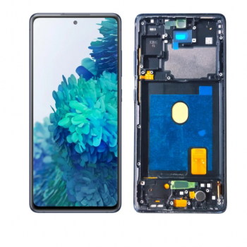 FRONTAL SAMSUNG S20FE COM ARO PRETO AZUL VIVID - KIGX