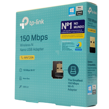 ADAPTADOR WIRELESS NANO USB N 150 MBPS TLWN725N TP-LINK