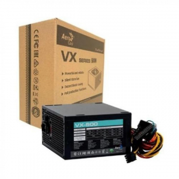 FONTE ATX 500W REAIS SATA VX-500 S/CABO BOX 59764 AEROCOOL