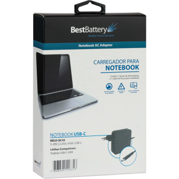 FONTE USB-C PARA NOTEBOOK ATE 45W