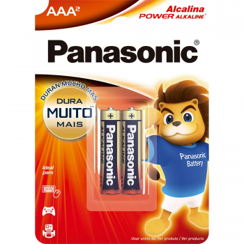 PILHA ALCALINA AAA 1,5V BLISTER C/2 LR03XAB2B1 PANASONIC
