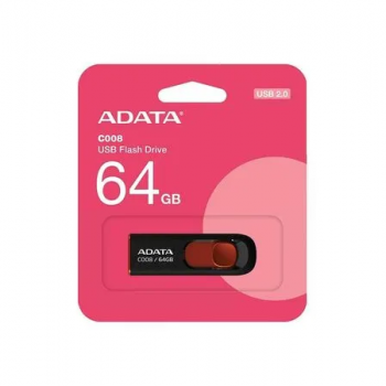 PEN DRIVE ADATA AC008 64GB PRETOVERMELHO AC00864GRKD